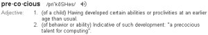 precocious precocious meaning
